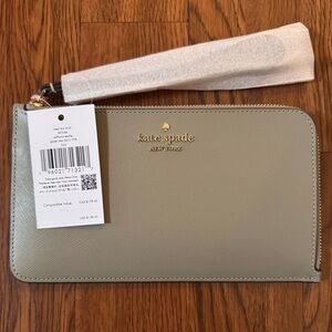 ✨Kate Spade gray leather wristlet Brand New✨